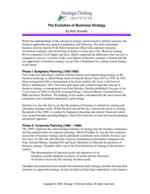 The Evolution of Business Strategy