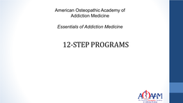 12-STEP PROGRAMS Disclosure