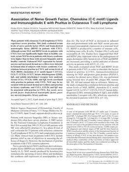 Association of Nerve Growth Factor, Chemokine (CC Motif)