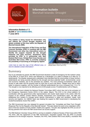 Summary Information Bulletin Marshall Islands: Drought