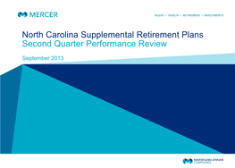 North Carolina Supplemental Retirement Plans Second Quarter Performance Review