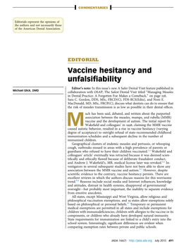 Vaccine Hesitancy and Unfalsifiability