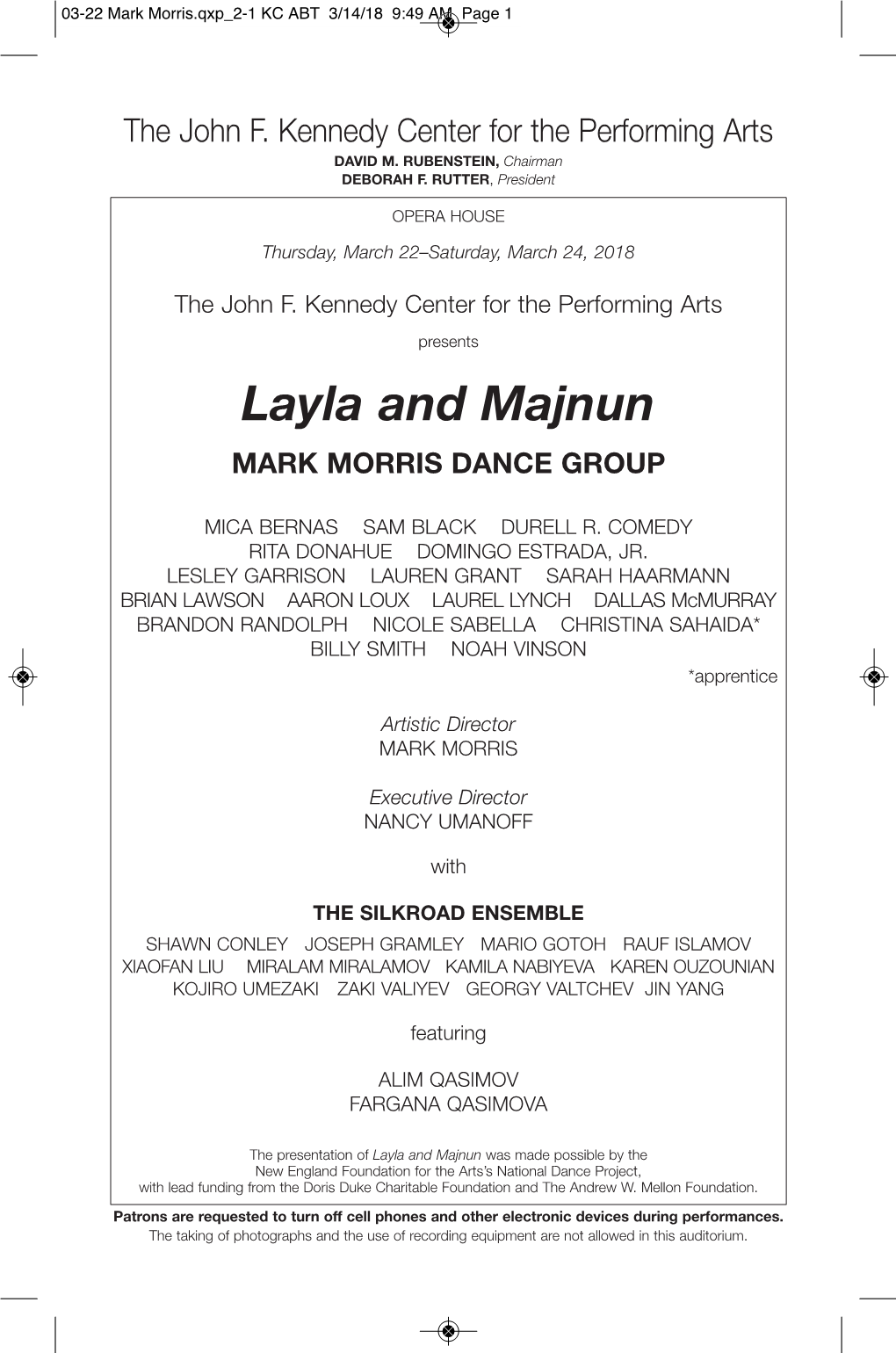 Layla and Majnun MARK MORRIS DANCE GROUP