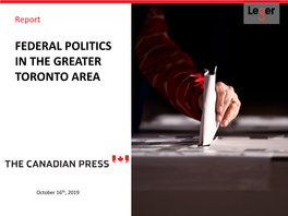 Federal Politics in the Greater Toronto Area