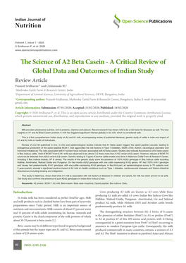 The Science of A2 Beta Casein