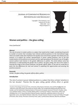Women and Politics – the Glass Ceiling