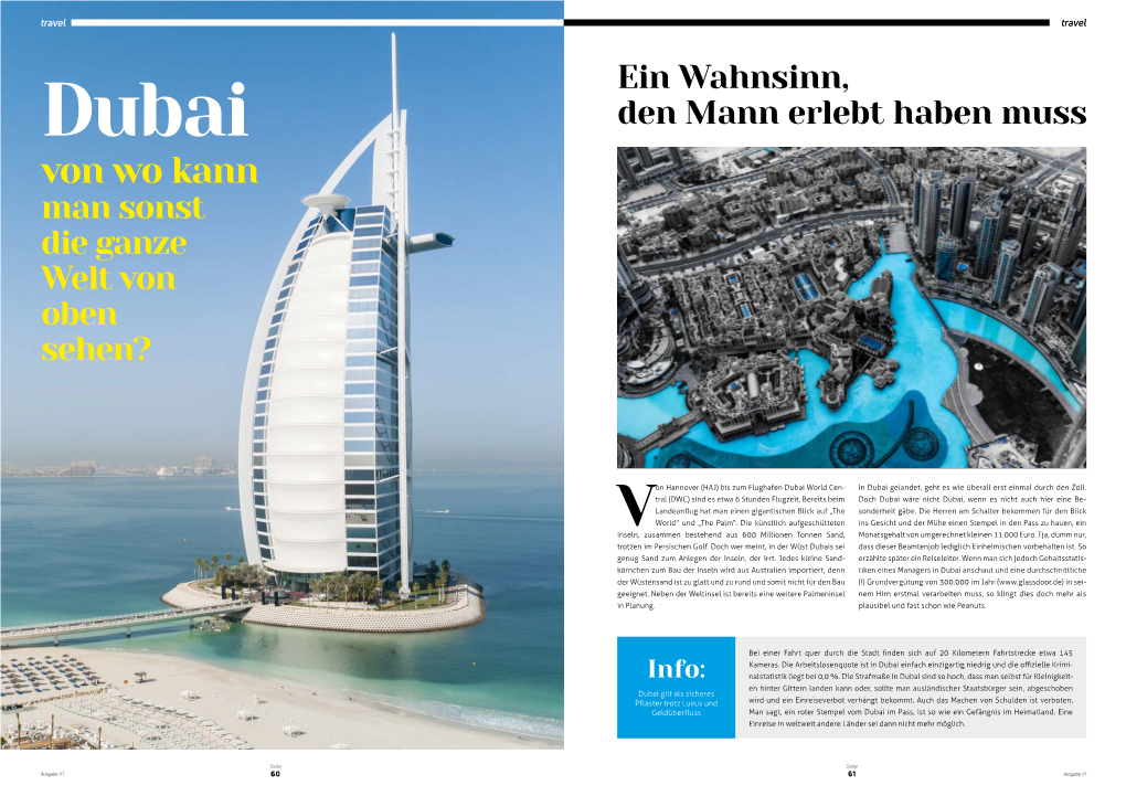 Travel Dubai Magazin Gents Ausgabe 01 2018