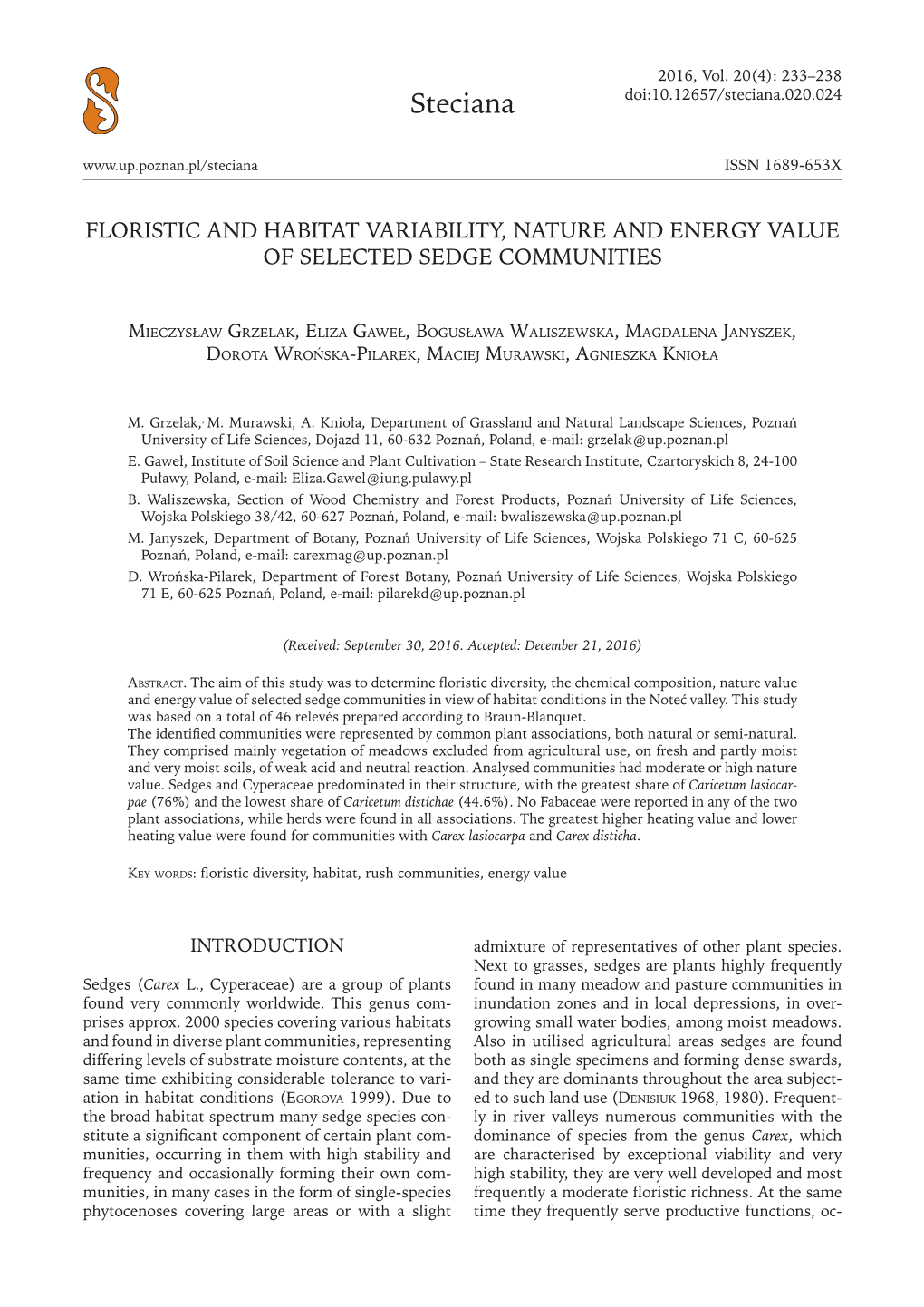 Steciana Doi:10.12657/Steciana.020.024 ISSN 1689-653X