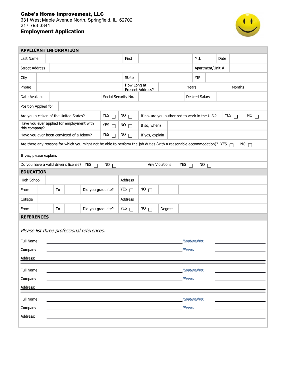 Employment Application (2-Pp.) s6