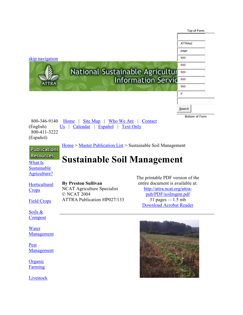 Sustainable Soil Management