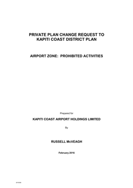 Private Plan Change Request to Kapiti Coast District Plan