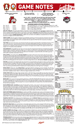 2019 Altoona Curve Game Information Page 1 TODAY’S STARTING PITCHER