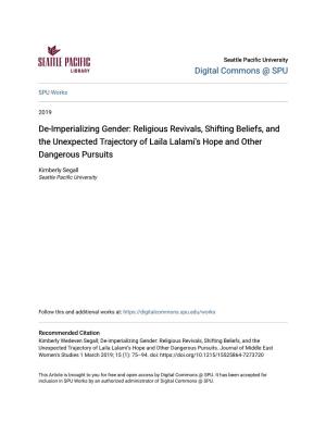 De-Imperializing Gender: Religious Revivals, Shifting Beliefs, and the Unexpected Trajectory of Laila Lalami's Hope and Other Dangerous Pursuits