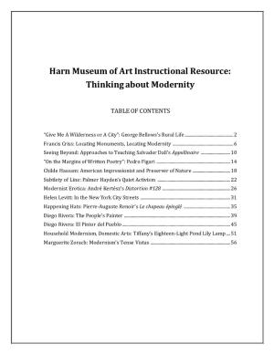 Harn Museum of Art Instructional Resource: Thinking About Modernity