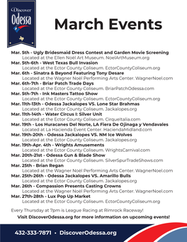 March Events Flyer