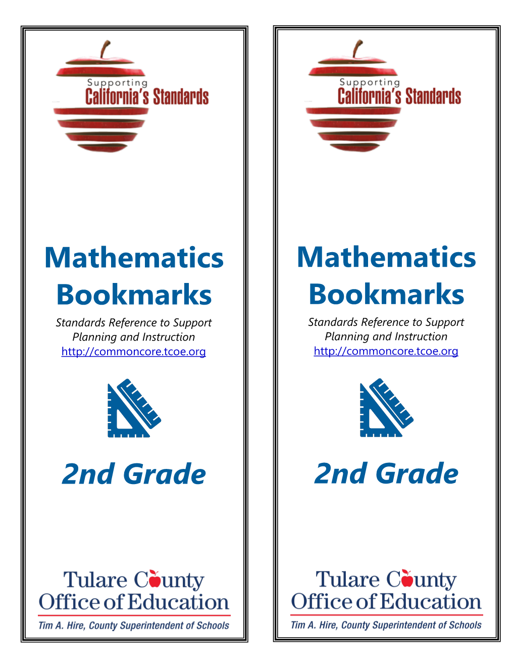 Math Bookmarks