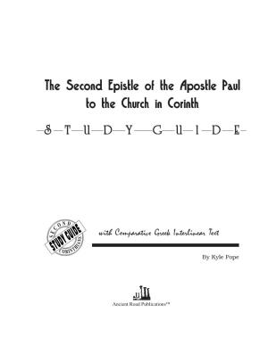 The Second Epistle of the Apostle Paul to the Church in Corinth SS TT UU DD YY GG UU II DD EE
