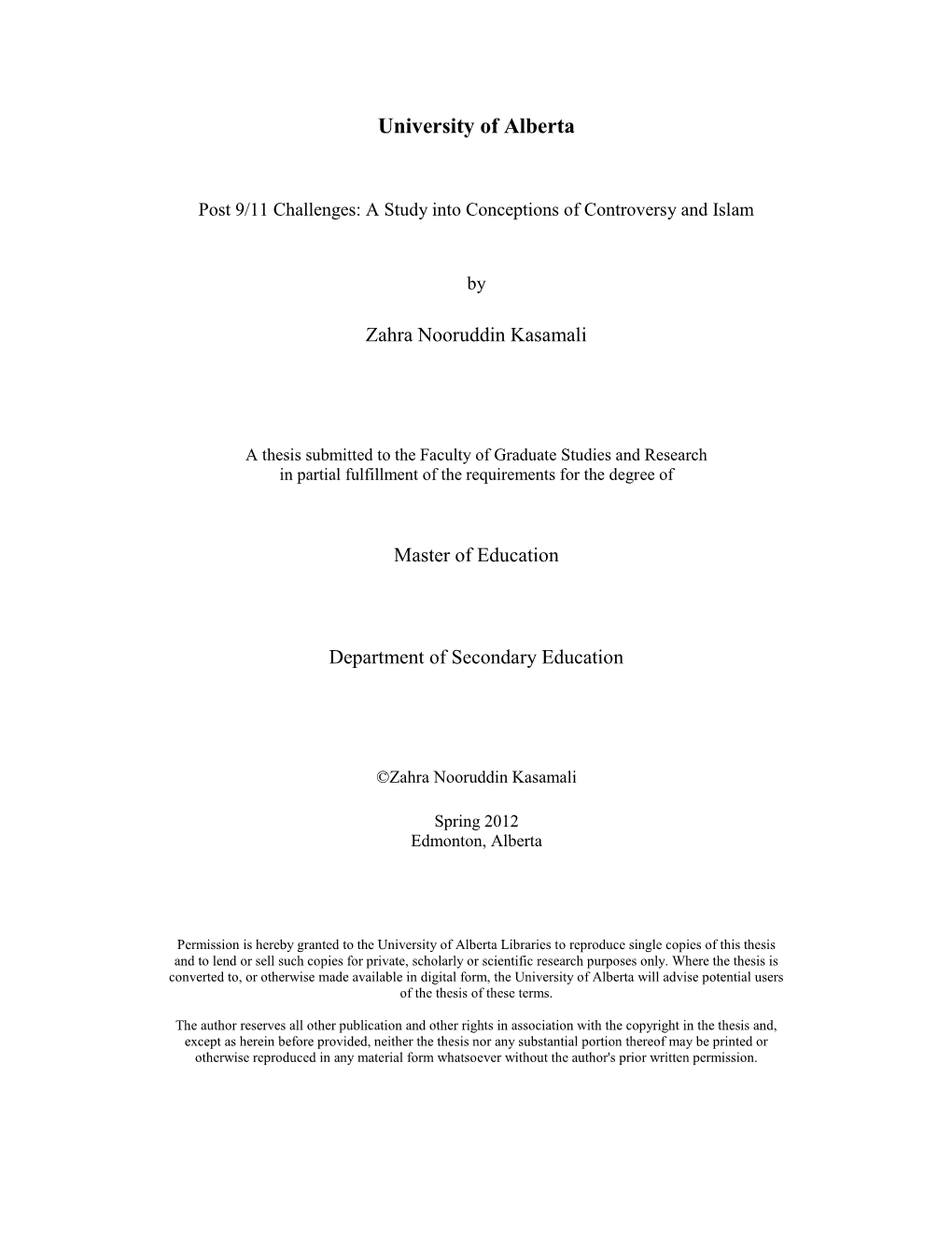 Post 9/11 Challenges: a Study Into Conceptions of Controversy and Islam By