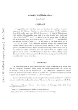 Arxiv:1511.00536V1 [Physics.Gen-Ph] 14 Oct 2015 Soker@Physics.Technion.Ac.Il