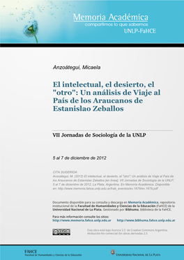 Un Análisis De Viaje Al País De Los Araucanos De Estanislao Zeballos