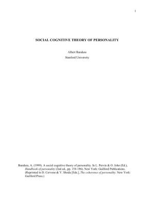 Social Cognitive Theory of Personality
