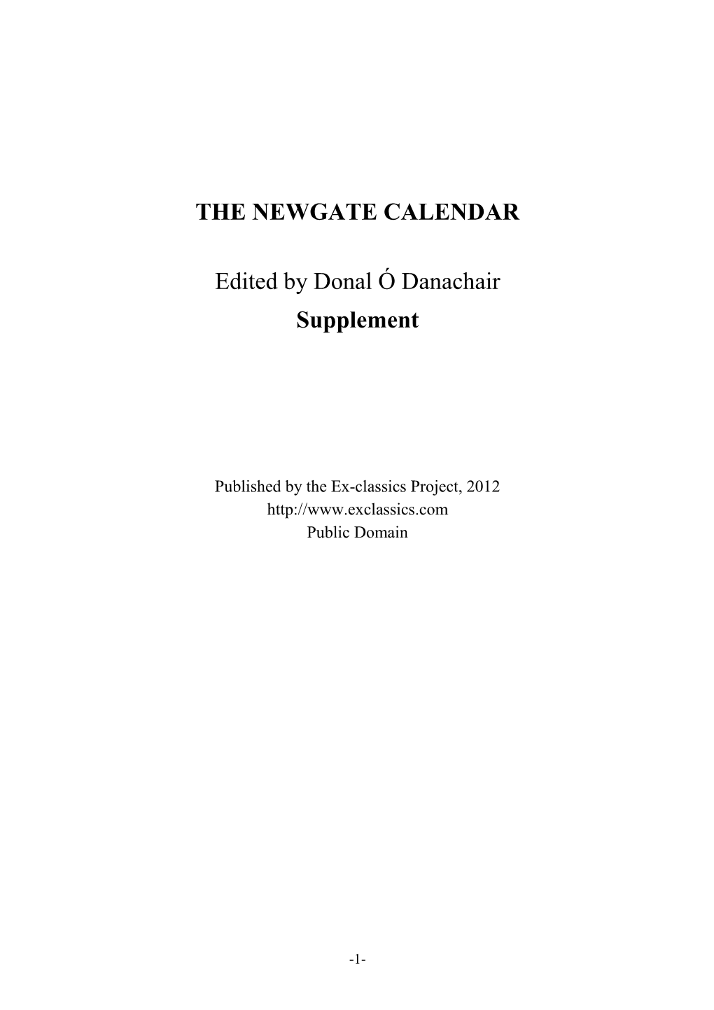 The Newgate Calendar