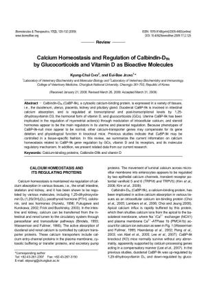 Calcium Homeostasis and Regulation of Calbindin-D9k by Glucocorticoids and Vitamin D As Bioactive Molecules