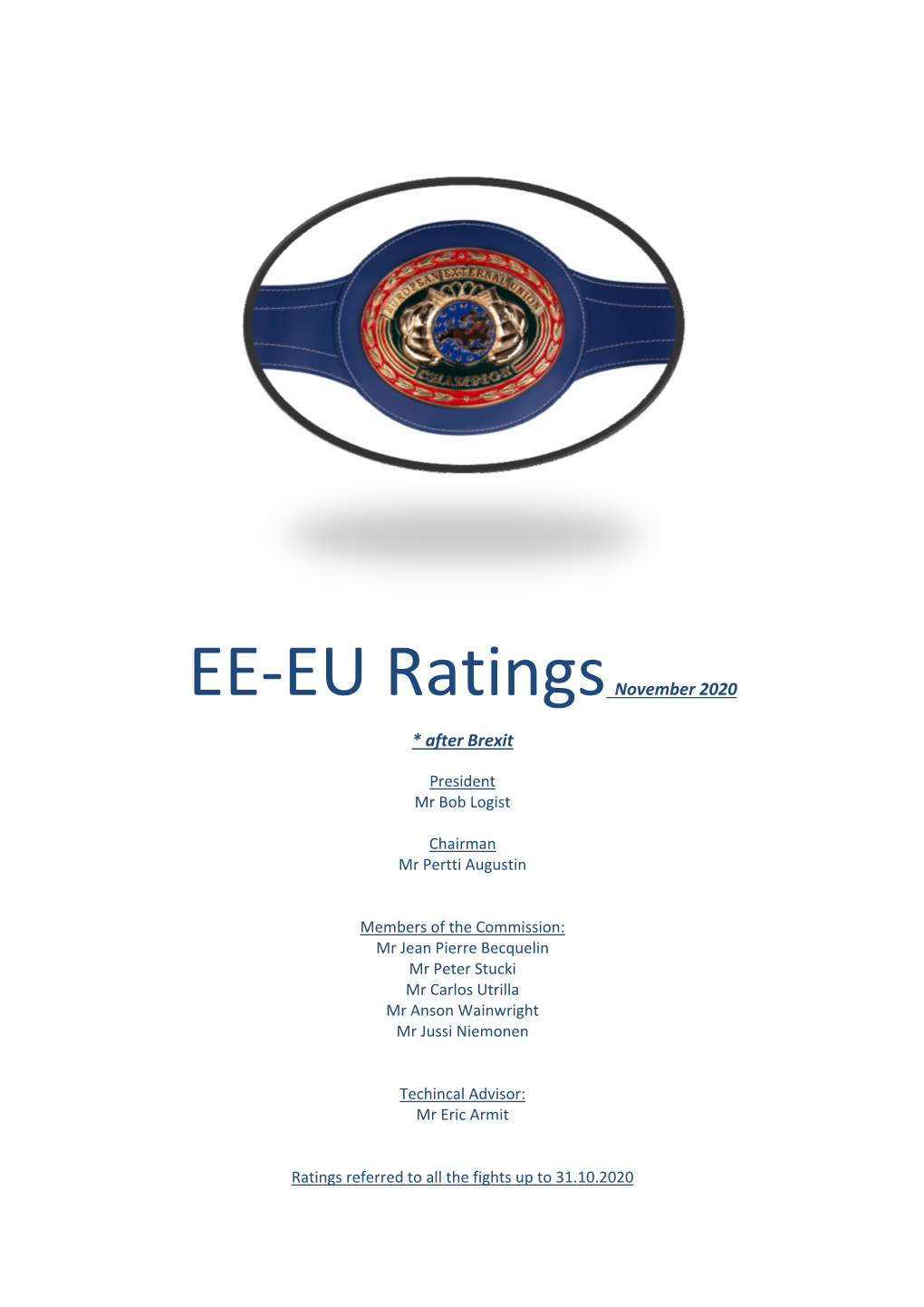 EE-EU Ratings November 2020 * After Brexit