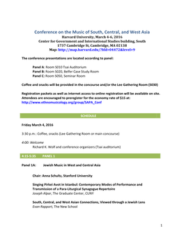 Conference on the Music of South, Central, and West Asia