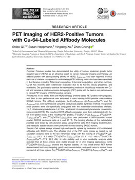 PET Imaging of HER2-Positive Tumors with Cu-64-Labeled