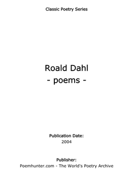 Roald Dahl - Poems