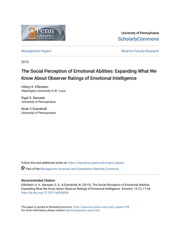 Expanding What We Know About Observer Ratings of Emotional Intelligence
