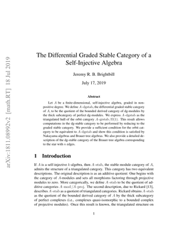 The Differential Graded Stable Category of a Self-Injective Algebra