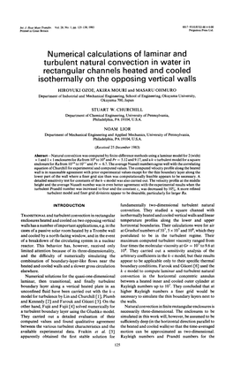 Numerical Calculations of Laminar and Turbulent Natural Convection in Water in Rectangular Channels Heated and Cooled Isothermally on the Opposing Vertical Walls