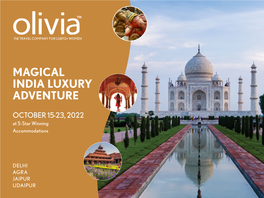 Magical India Luxury Adventure October 15-23, 2022
