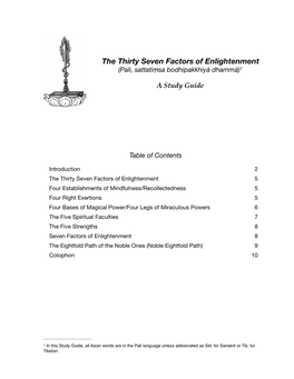 Thirty Seven Factors of Enlightenment-Study Guide-LMW Apr 2-Mar 22-2019-March 3-2019-Feb 20-2019