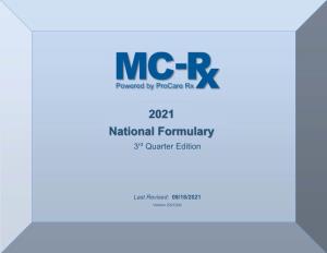 2021 National Formulary 3Rd Quarter Edition