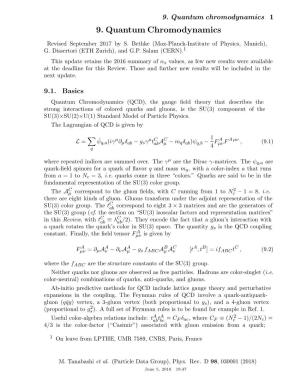 9. Quantum Chromodynamics 1 9