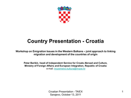 Country Presentation - Croatia