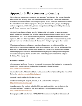 Appendix B: Data Sources by Country