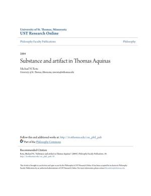 Substance and Artifact in Thomas Aquinas Michael W