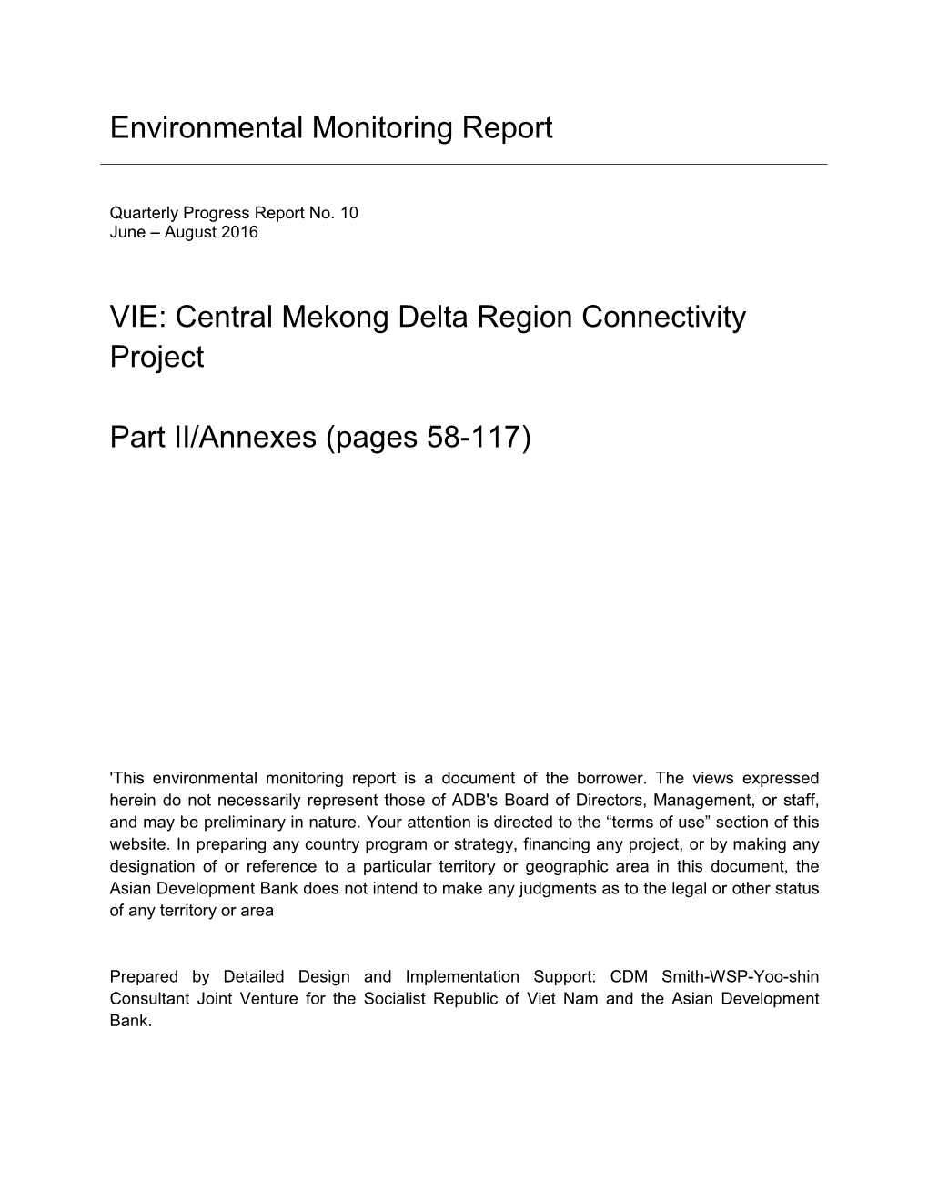 Environmental Monitoring Report