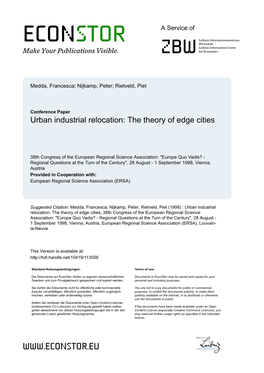 Urban Industrial Relocation: the Theory of Edge Cities