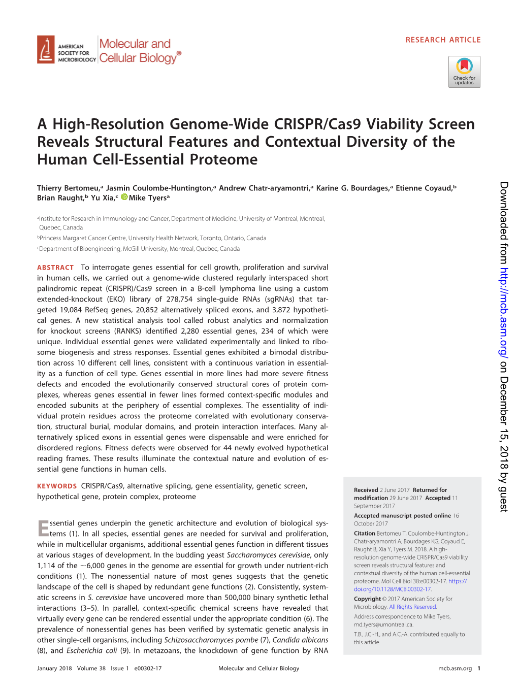 A High-Resolution Genome-Wide CRISPR/Cas9 Viability Screen