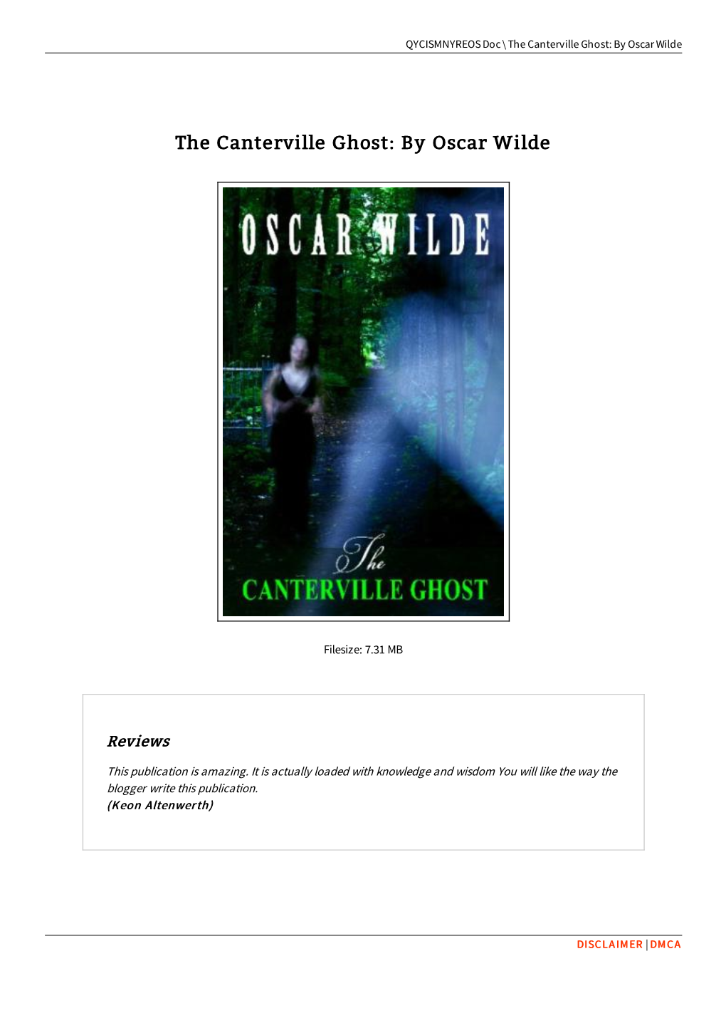 Download PDF the Canterville Ghost: by Oscar Wilde Download Epub the Canterville Ghost: by Oscar Wilde