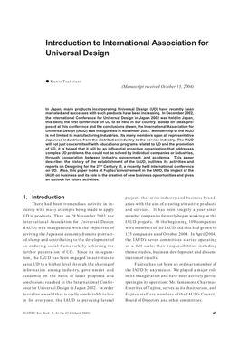 Introduction to International Association for Universal Design