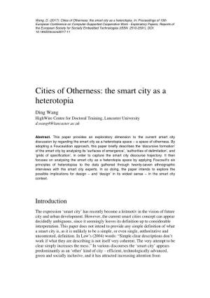 The Smart City As a Heterotopia