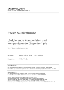 SWR2 Musikstunde