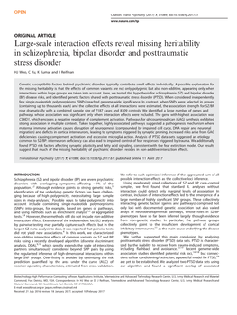 Large-Scale Interaction Effects Reveal Missing Heritability in Schizophrenia, Bipolar Disorder and Posttraumatic Stress Disorder