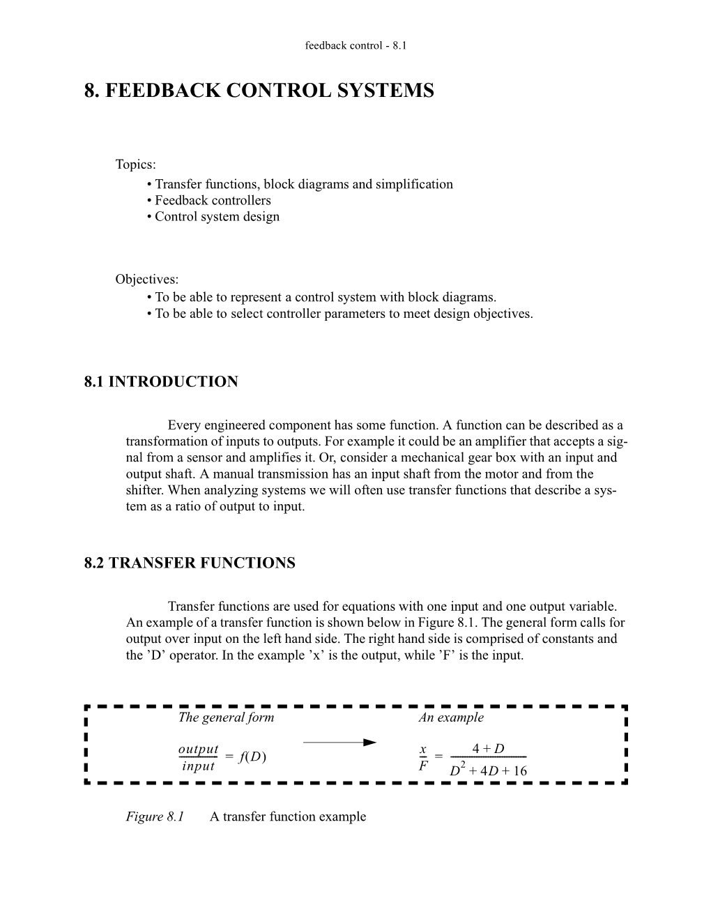 8. Feedback Control Systems